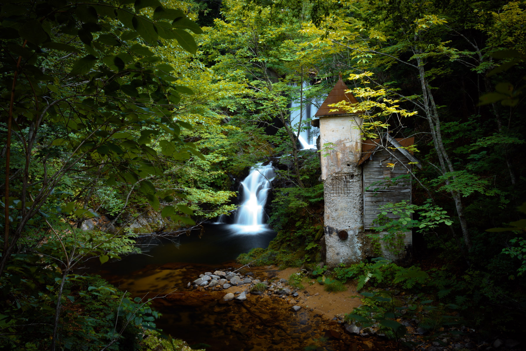 abandoned, aomori, factory, haikyo, japan, japanese, natural, nature, ruin, tohoku, urban exploration, urbex, waterfall